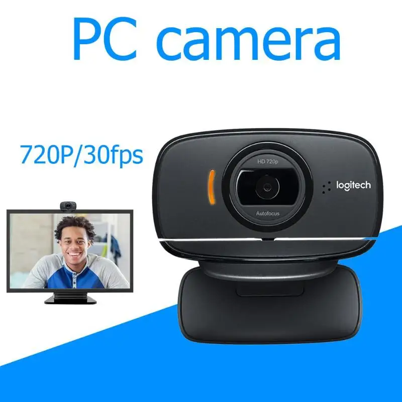 Logitech C525 веб-камера с высокой четкостью Портативный 360 Вращающийся 720p видео вызов Автофокус веб-Камера для ноутбуков, настольных мониторов, компьютеры