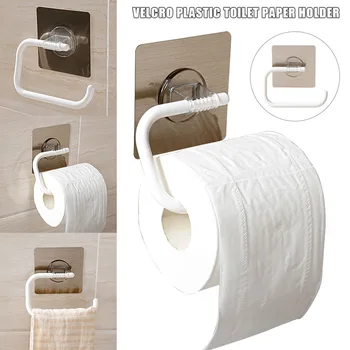 

Tissue Roll Rack Self Adhesive Tissue Holder Punch-free Sticky Hanging Bathroom Toilet Roll Paper Organizer MSU88