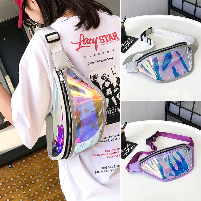 New Design Female Crossbody Bags waterproof Messenger shoulder bag Fashion Sequin waist bag for women cool girl's chest bag