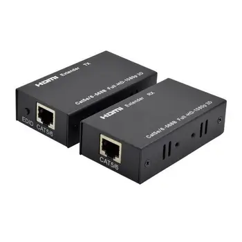 

50sets/lot HDMI Extender 1080P TX/RX 60M CAT6 RJ45 Ethernet Cable Support HDMI 3D for HDTV DVD Player