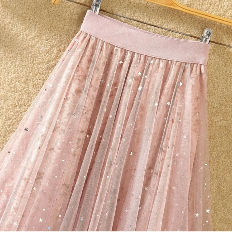 Новая модная юбка-пачка из тюля с эластичной резинкой на талии для женщин; цвет черный, серый; сезон весна-лето; плиссированная юбка-пачка средней длины с эластичной талией