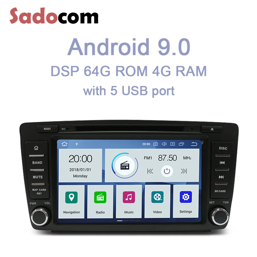 PX6 2 din Android 9,0 автомобильный dvd-плеер 6 ядер 4 Гб ОЗУ 64 г gps карта RDS Авто Радио Bluetooth для VW Skoda Octavia 2009-2013