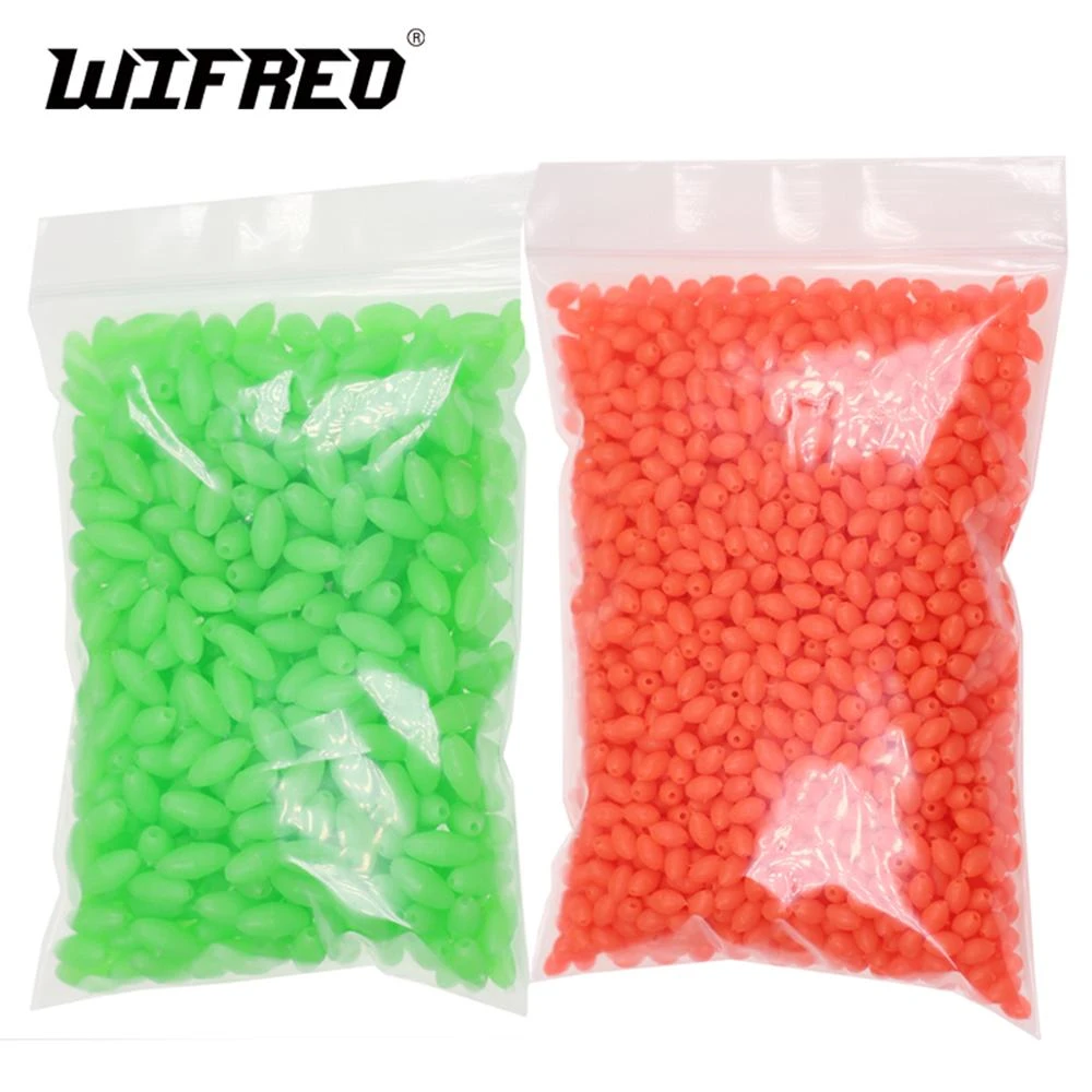 Luminous Fishing Beads Eggs Soft Rubber Plastic Oval Shaped Glow Eggs Floating Ball Stopper Plastic Rig Beads
