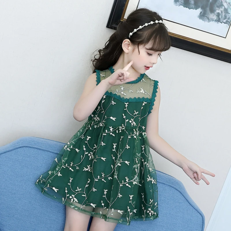 

New 3-12Y Summer Children's Dress Baby Girls Dress Mesh Princess Dress