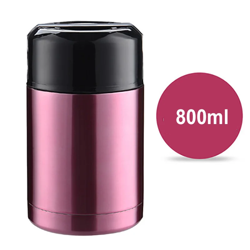 ONEUP большая емкость 800 мл/1000 мл двойной термос из нержавеющей стали Ланч-бокс вакуумные колбы портативный контейнер для ланча бэнто - Цвет: Pink800ml
