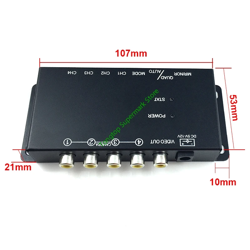 ИК-контроль 4 камеры s видео-контроль Автомобильная камера переключатель изображения Combiner Box для левого вида правого вида Передняя Задняя парковочная камера box