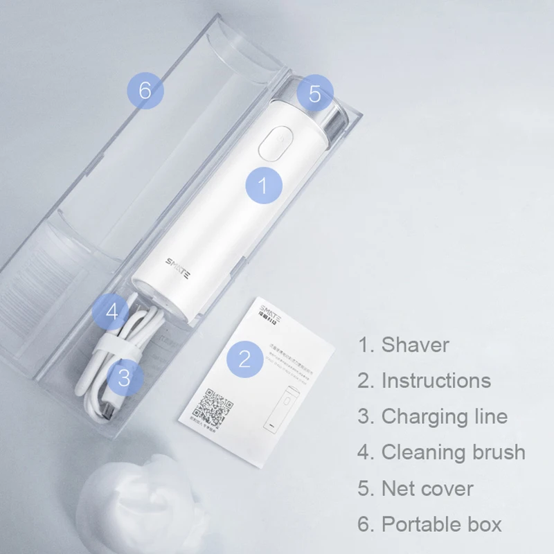 Xiaomi бритва электрическая путешествия USB перезаряжаемые сухой влажный станок для бритья борода IPX7 моющиеся