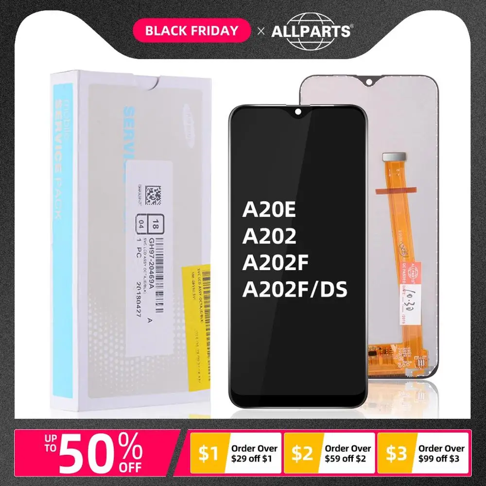 

ORIGINAL Display For SAMSUNG Galaxy A20e LCD Touch Screen Digitizer Assembly with Frame Replacement A202 A202F
