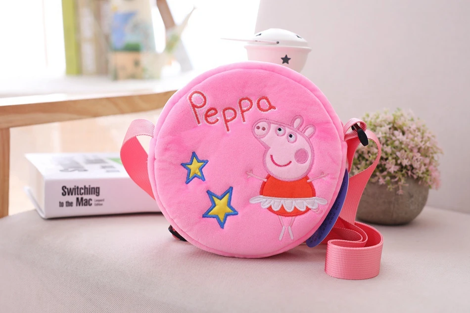 HG Peppa Pig 7 видов плюшевых сумок, Оригинальные Плюшевые игрушки Peppa/Джордж, Круглый Карманный кошелек, сумка на плечо/сумка через плечо, подарок для детей