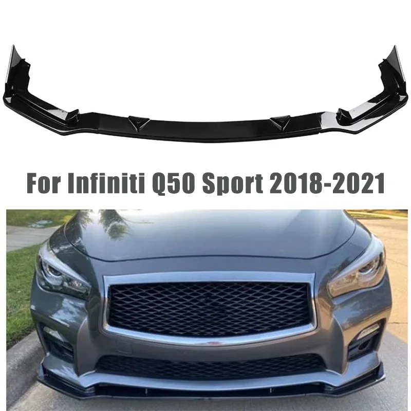For Infiniti Q50 Sport 2018 2019 2021 Front Bumper Lip Spoiler Diffuser