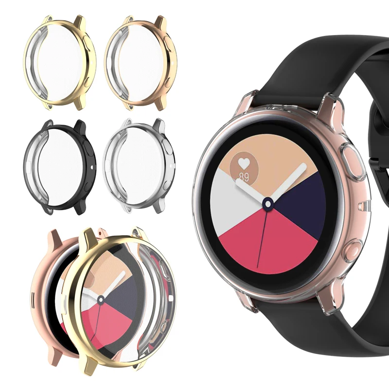 Защитный чехол для Samsung Galaxy Watch Active2 40 мм R830 мягкий силиконовый с полным покрытием