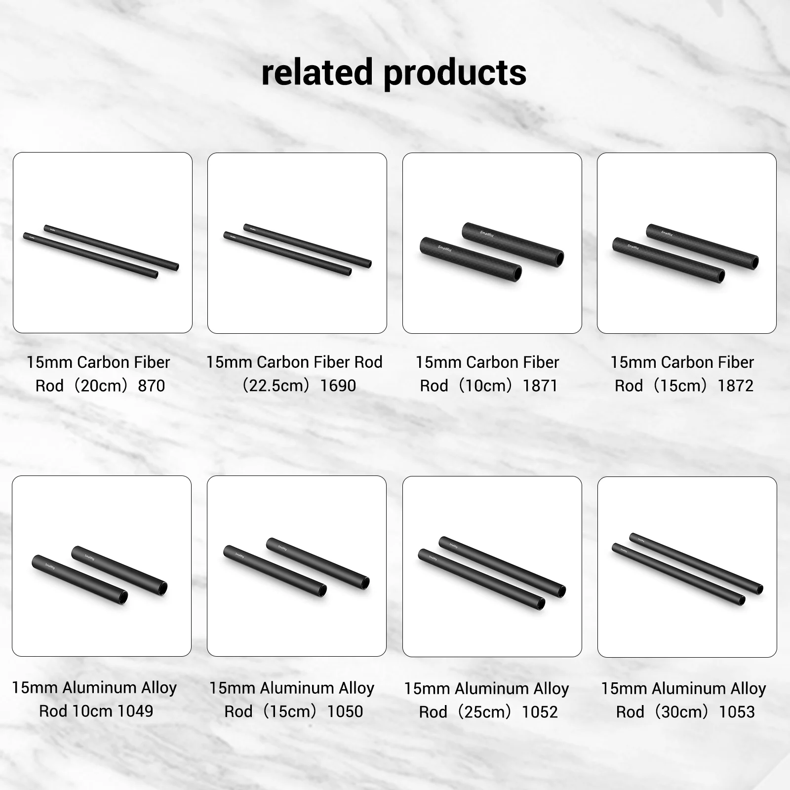 SmallRig 90-Degree 15mm Rod Clamp for Camcorder Video DIY Camera 15mm Rail Clamp Shoulder Support Mounting Accessories - 2069