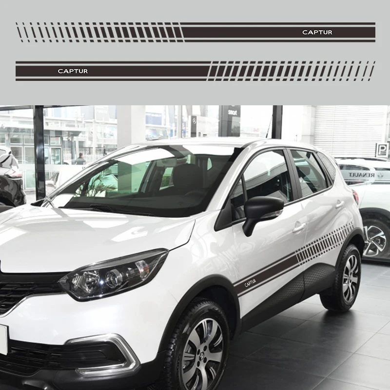 Автомобильная наклейка гоночная полоса тела Боковая юбка для Renault CAPTUR Авто Наклейки Графика украшение