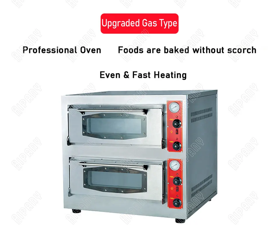 BSR101Q/BSR202Q газовая печь для пиццы 1-deck/2-хлебопечка с огненным камнем Таймер Температура торта Хлеб Коммерческая печь для пиццы