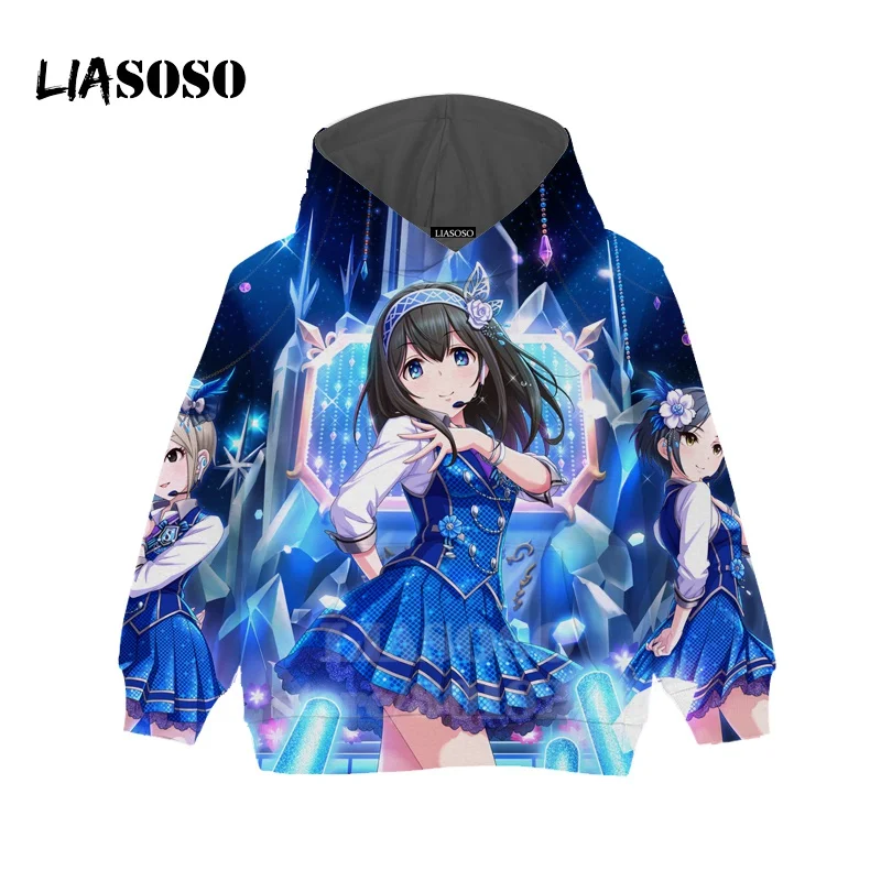 Children 3D Print Idol Master Cinderella Girl Hoodie Kids Anime Sweatshirt Boy Girl Long Sleeve Top Baby Teens Pullover B173-25
