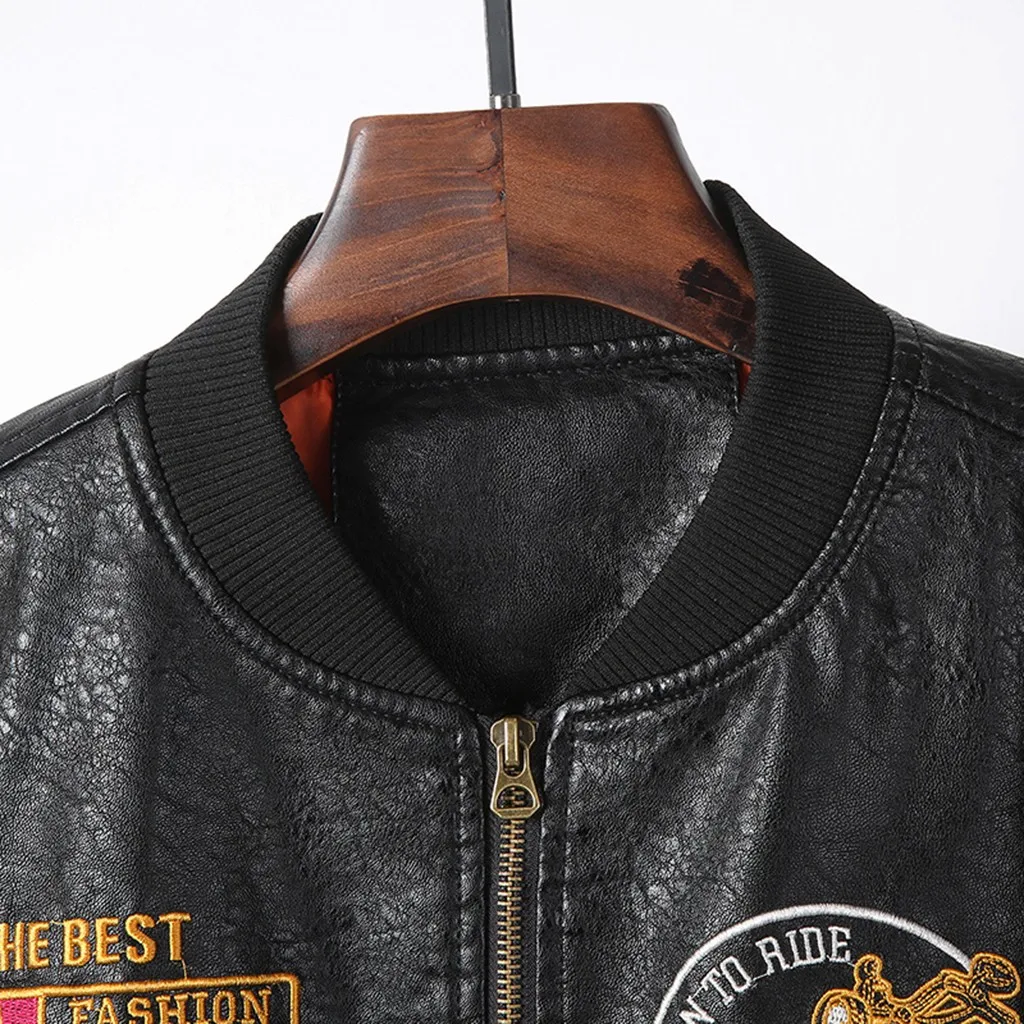 New Leather Jacket Men Casual Outwear Coat Windbreaker PU Motorcycle Leather Jackets Male European size Drop Shipping Loose Coat
