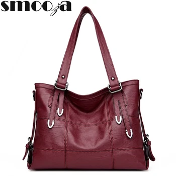Buy OnlineSMOOZA Womens PU Leather Handbags Designer 2020 Fashion Soft Shoulder Bags For Women Crossbody Bags Top-Handle Bags Bolsa.