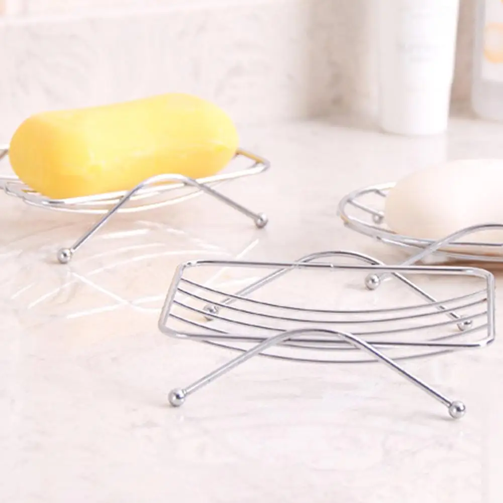 Metal Oval/Square Sponge Soap Dish Holder Quick Draining Hotel Bathroom Kitchen Storage Rack | Дом и сад