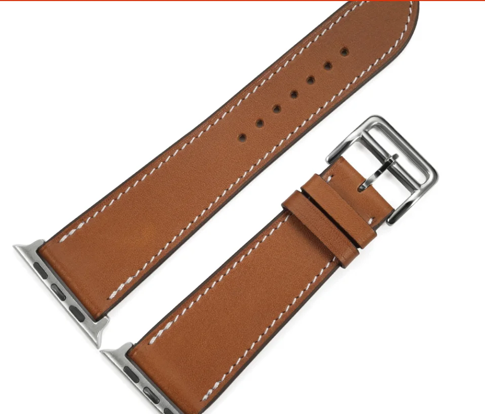 brown Ремешок из натуральной кожи для iWatch 5 4 3 2 1 сменный ремешок с классической пряжкой для часов Apple Watch 42 мм 38 мм 40 мм 44 мм - Цвет ремешка: brown