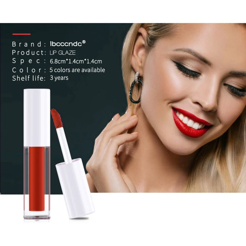 Waterproof Matte Velvet Lip Glaze Long-Lasting Moisturizing Pipe Non-stick Cup Lip Gloss Cosmetic