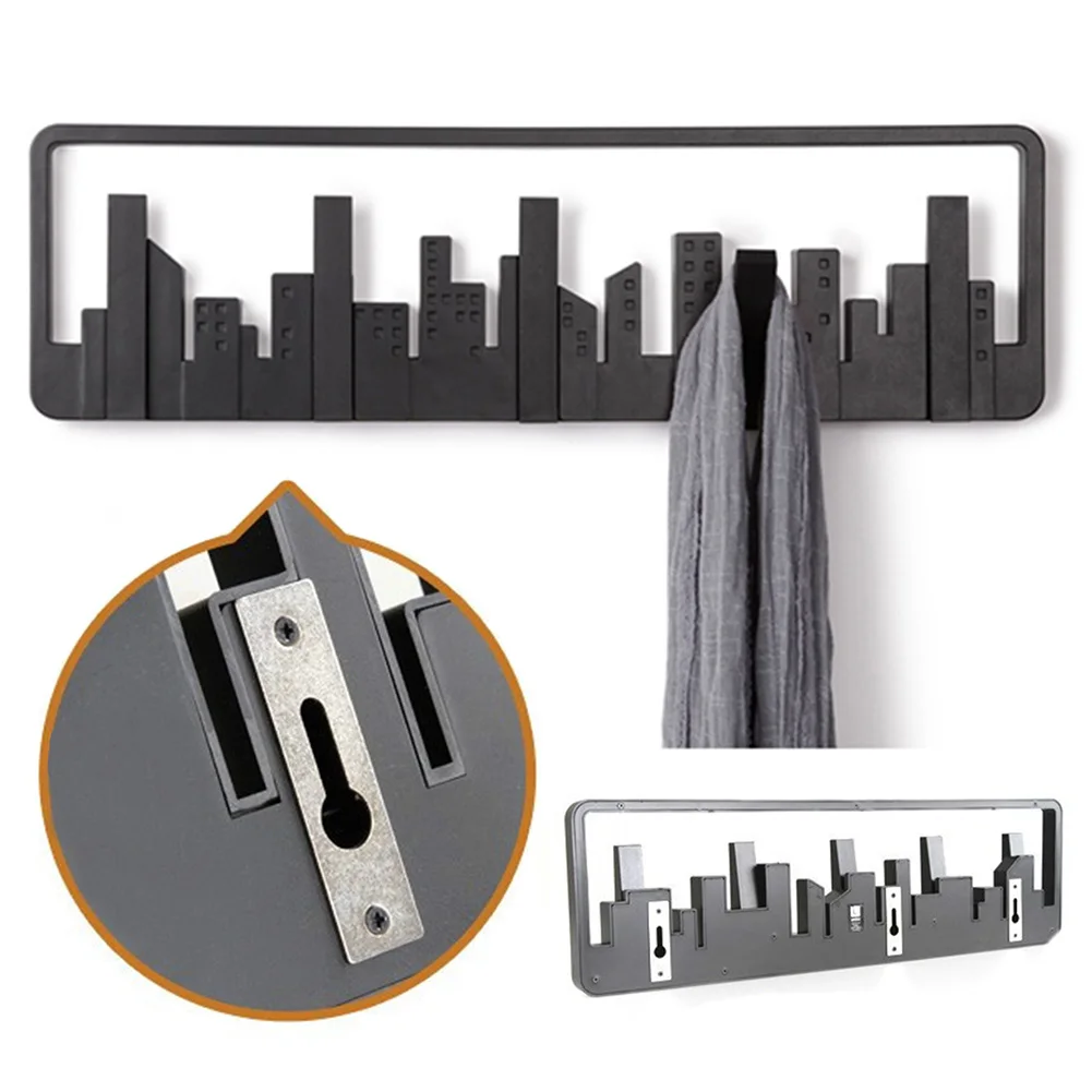 Multipurpose Wall Mount Living Room Black Home Pastoral Style Coat Hanger Decorative Sturdy Hook Durable Storage Bedroom
