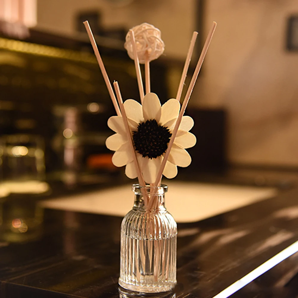 Decoration Aromatherapy Stick Rattan Ball Sun Flower Hotel Deodorant Office Bathroom Reed Diffuser Set Home Gift Fragrance Spa