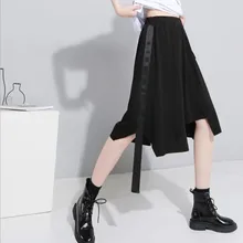 Saia/Однотонная юбка средней длины из полиэстера и хлопка; распродажа; юбка-пачка в стиле Лолиты; Длинная юбка Faldas Saia; ; Новинка года; Летняя асимметричная юбка с лентой