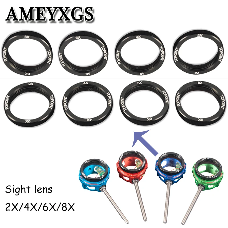 1pc Archery 2x 4x 6x 8x Compound Bow Scope Sight Lens Archery Clarifiers Magnify Glass 30mm For