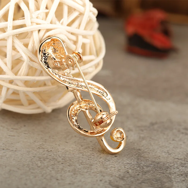 Funmor золотистый сплав микрофон Музыка Примечание Броши Эмаль Булавка для женщин мужчин певец вечерние концертная атрибутика подарок на год