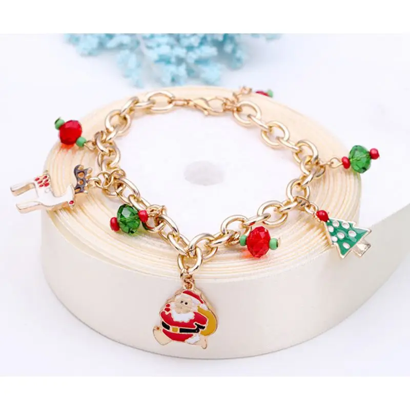 New Color Joker Christmas Series Santa Necklace Cute Tree Elk Bracelet Alloy Fashion Jewelry Accessories |