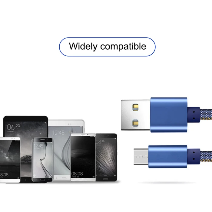 Износостойкий джинсовый зарядный кабель для телефона Micro USB/type-C линия передачи данных для Android PUO88