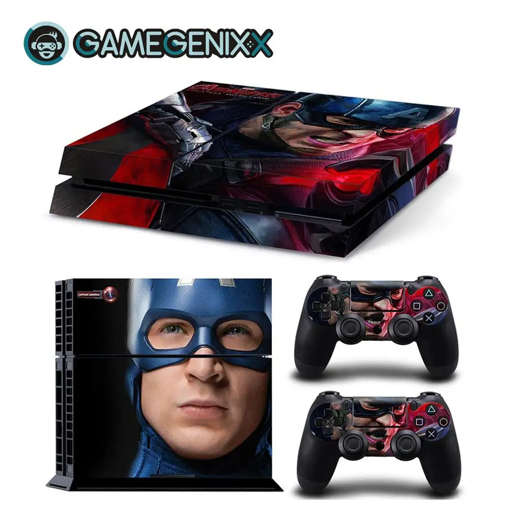 GAMEGENIXX Кожа Наклейка виниловая обложка для PS4 консоли и 2 контроллеров-Капитан Америка