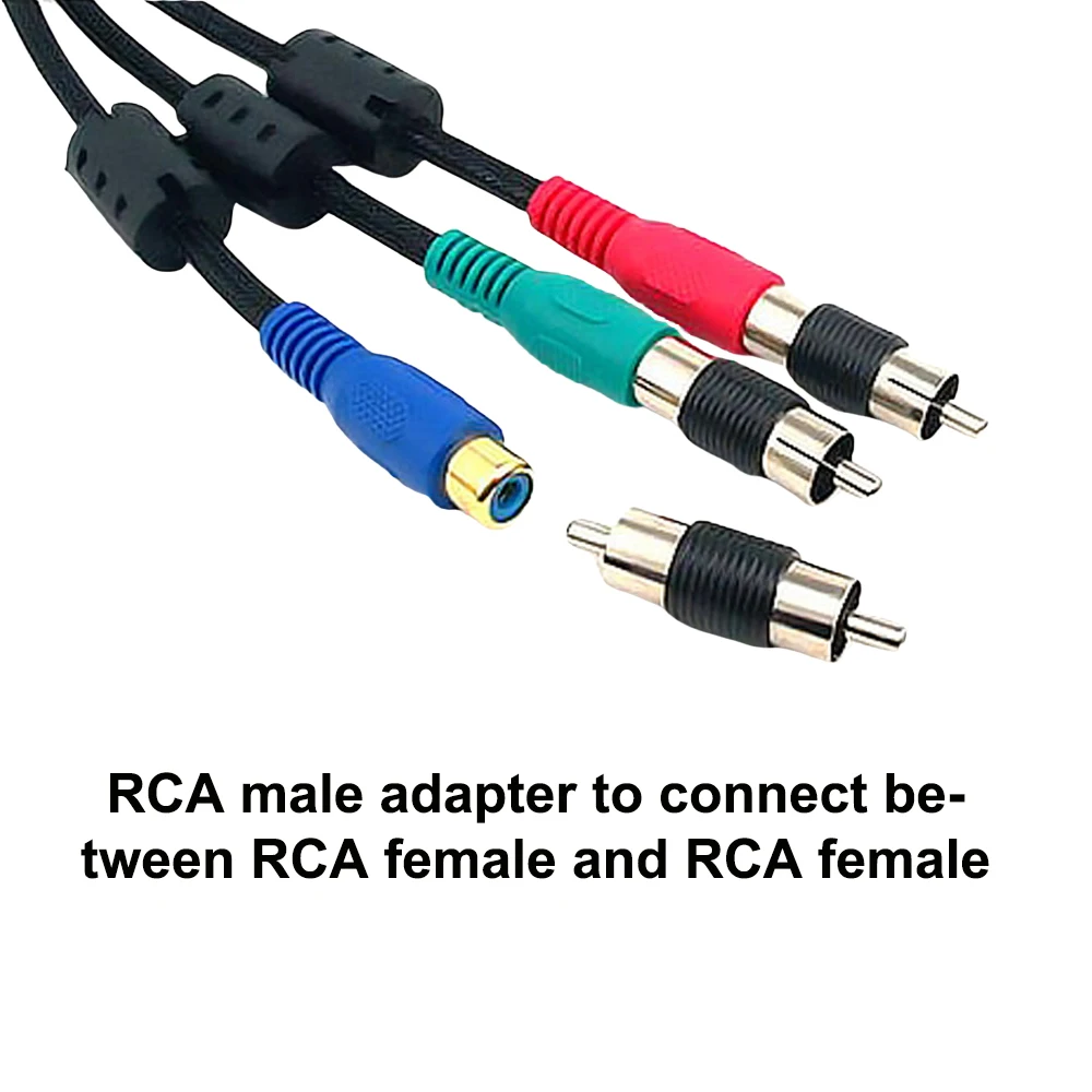 OwlCat 1Pcs Straight AV RCA Male to RCA Male Cable Connector for Video Surveillance IP Camea Audio Microphone Connection