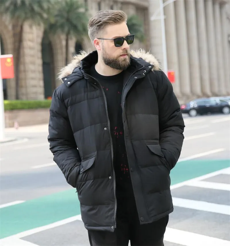 Мужская Толстая куртка большого размера 10XL с капюшоном с коротким меховым воротником, хлопковое пальто, осенне-зимняя мужская куртка с воротником, цвет черный/зеленый