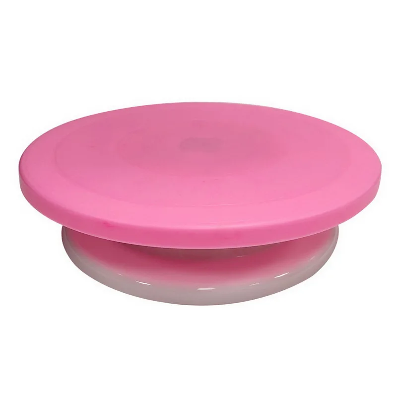 C10 pink surface Пластиковый вращающийся стол для торта DIY подставка для торта поворотный стол вращающийся инструмент для украшения торта кухонные принадлежности - Цвет: C10 pink surface