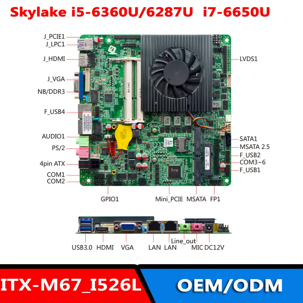 Skylake U 6th世代i7サポート4 18k Lvds Hdmi 6 Rs232デュアルnic Linuxマザーボードデジタルサイネージ用 工業用コンピューター アクセサリー Aliexpress