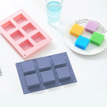 

Mould For Handmade Craft Soap Mold Candy Color 6 Cavity Silicone Plain Basic Rectangle Soap Mold Silicone