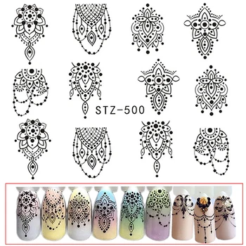 

Black Necklace Jewelry Design Water Transfer Nail Sticker Nail Art Decal DIY Nail Design