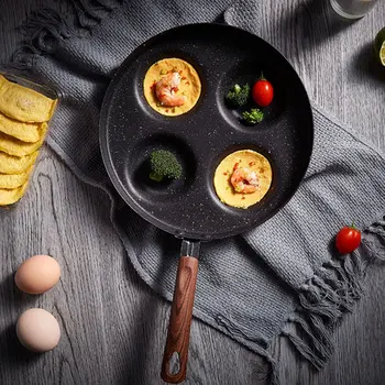 

Four-hole Omelet Pan Non-stick No Oil-smoke Frying Pans For Eggs Ham PanCake Maker mini Breakfast omelet pan Cooking Pots