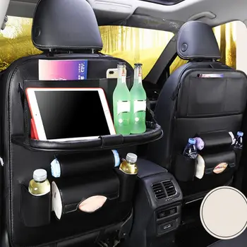 

Car Seat Storage Hanging Bag Leather Belt Tray Folding Folding Plate Car Seat Bag NEW
