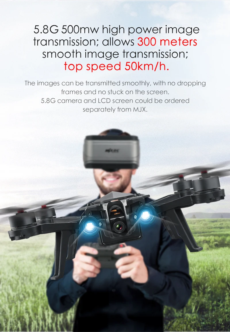 MJX Bugs 6 B6 2,4 GHz 4CH 6 Axis Gyro предварительно Собранный RTF гоночный Дрон высокоскоростной 1806 1800KV мотор бесщеточный Радиоуправляемый квадрокоптер