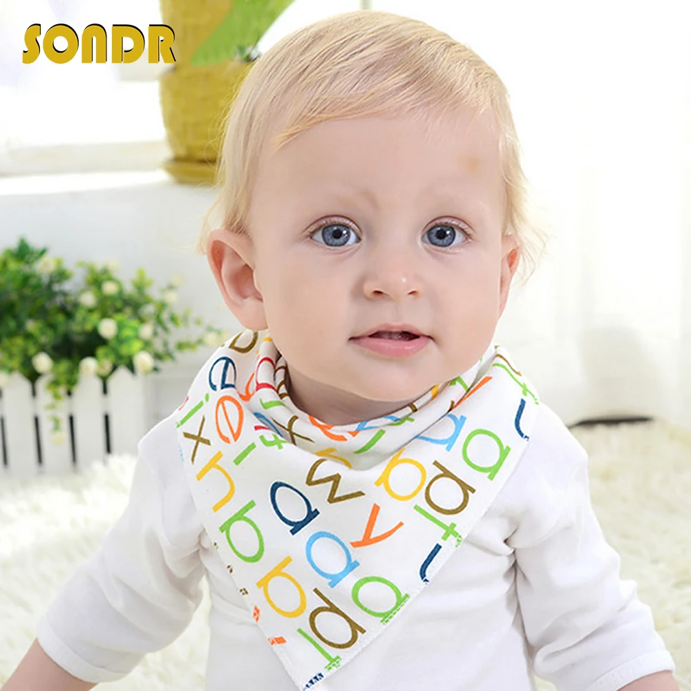 

SONDR Baby Bibs Cotton Waterproof Scarf Cute Child Saliva Towel Baby Things Burp Cloths for Newborns Adjustable Feeding Dropship