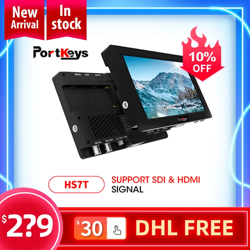 7 дюймовый монитор для камеры Portkeys HS7T 4K 3G SDI и HDMI 1200nit высококачественный с 3d