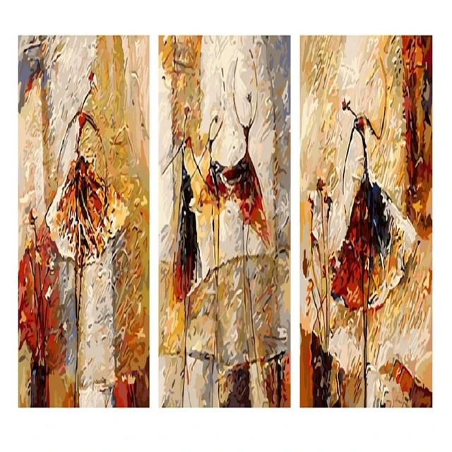 Peinture acrylique sur toile avec numéros pour adultes, tableau abstrait  avec danse, décoration de la maison, Kits de bricolage - AliExpress