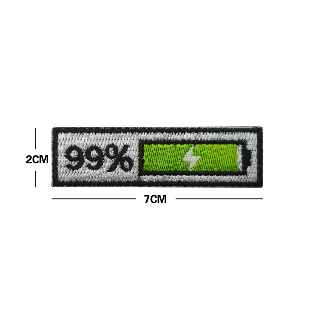 Power display Вышивка Патчи волшебные наклейки боевой дух нарукавник заряд 99% 1% нашивка значок для одежды рюкзак - Цвет: 99 pecent fabric