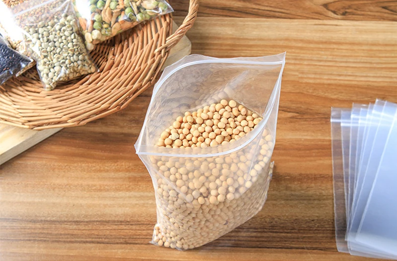 100 шт./пакет Ziplock мешки 4 провода прозрачная упаковка для хранения продуктов сумки небольшой замок типа молния поли сумки Вакуумный пакет для хранения вещей