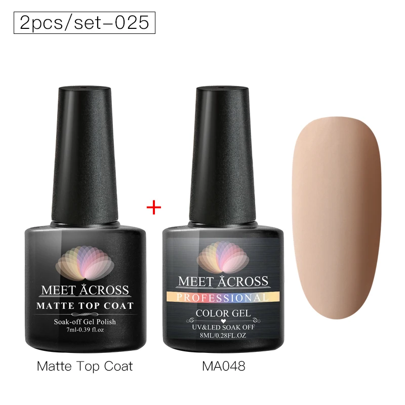 TZH06859 MEETACROS 2 шт./компл. Однотонная одежда матовый УФ-гель нужен матовый лаки для ногтей! полупостоянная био-Гели Soak Off Гель лак для ногтей Лаки маникюрный лак - Цвет: TZH06859