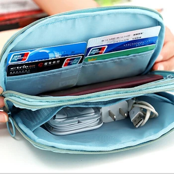 

Travel Organizer Portable Cosmetic Bag Case Passport Storage Bag Multifunction Makeup Toiletry Bag Holder Earphone Pouch