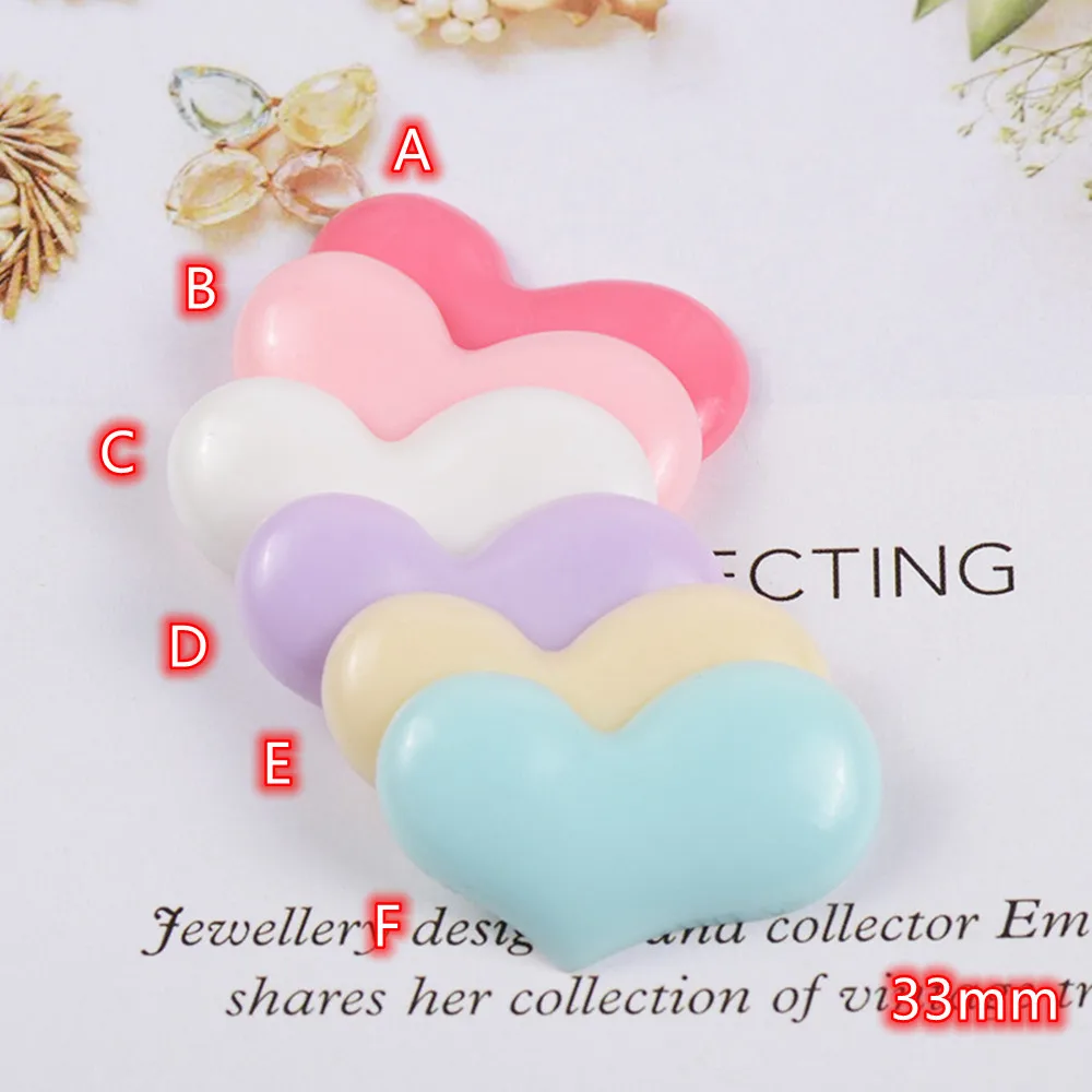 

Kawaii Hearts Resin Cabochon 20pcs big Pastel Love Heart Flatback Cabochons Scrapbooking Accessories DIY Phone Decoration Craft