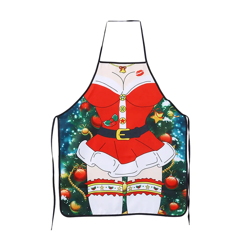 XOL0186A New Christmas Elk Beautiful Christmas Red Girl Christmas Apron Kitchen Cooking Baking Cleaning Accessories - Цвет: XOL0186A